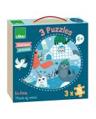 3 puzzles Animaux du monde - 16 pièces