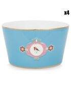 4 Bols en Porcelaine Love Birds Medallion bleus - D.15 cm