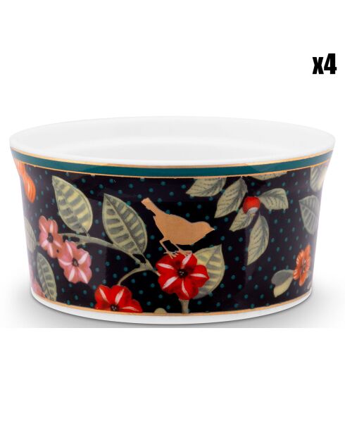 4 stampini rotondi in porcellana Winter Wonderland blu - D.9 cm