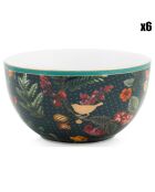6 Bols en Porcelaine Winter Wonderland Overall bleus - D.12 cm