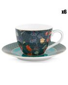 6 Tasses café Winter Wonderland Overall bleues - D.12 cm