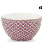 6 Bols en Porcelaine Flower Festival Scallop bleus - D.9.5 cm