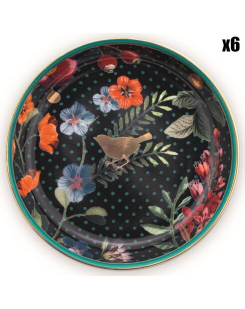 6 blauwe Winter Wonderland tassenhouders - D.9 cm