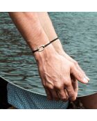 Schwarz versilbertes Prow Link Armband