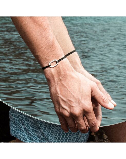 Schwarz versilbertes Prow Link Armband