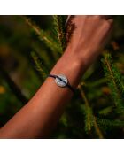 Armband Marine Wind Rose aus marineblau/weißem Altsilber