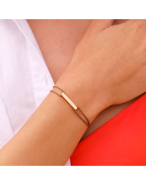 Bracciale Quest Bar placcato in oro tortora