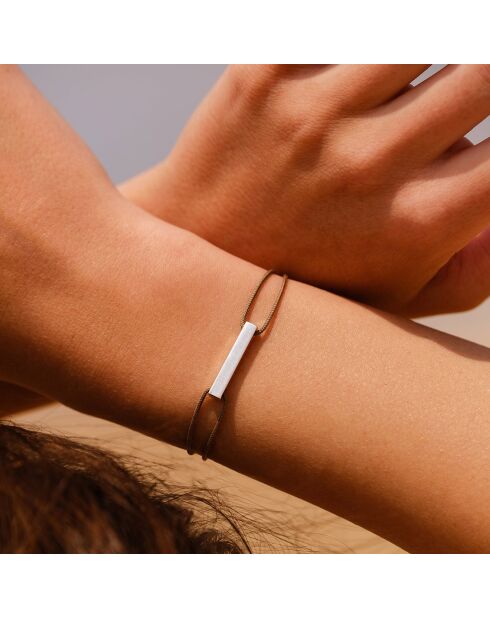 Gap Bar-Armband in Taupe, versilbert