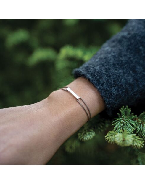 Gap Bar-Armband in Taupe, versilbert