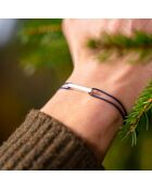 Bracelet Barre Périple en plaqué Argent bleu marine