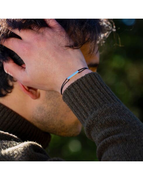 Zwart verzilverde Dream Bar-armband