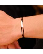 Zwart verzilverde Dream Bar-armband