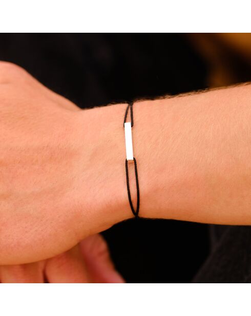 Zwart verzilverde Dream Bar-armband