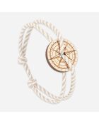 Rose Aubier verkooparmband in beige/wit hout