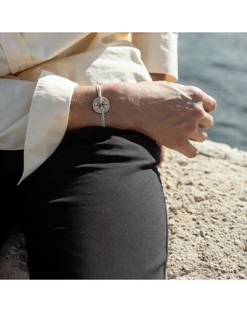 Rose Aubier verkooparmband in beige/wit hout