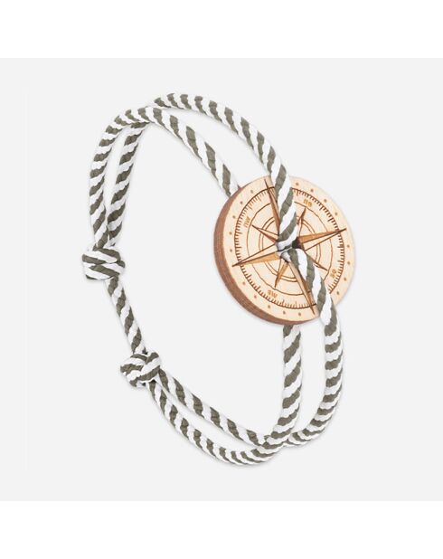 Rose Sales Grove armband in kaki/wit hout