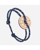 Brazalete Rose Sales Leaf en madera azul/blanca