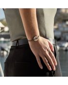 Pink Sales Leafy Armband aus khakifarbenem und weißem Holz