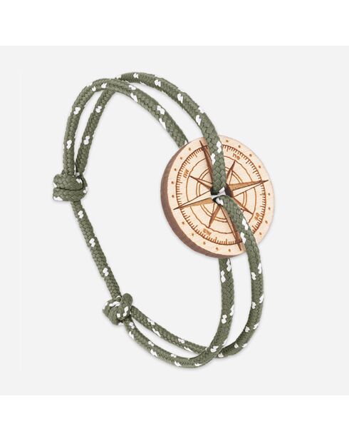 Pink Sales Leafy Armband aus khakifarbenem und weißem Holz