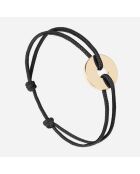 Schwarzes vergoldetes Zielarmband mit Schnürsenkel