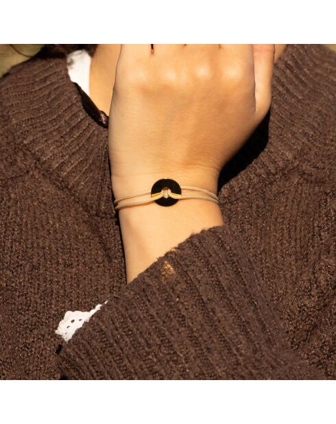 Bracelet Cible Nacré en plaqué Or beige