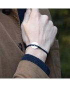 Pulsera Swirl Target chapada en plata azul medianoche