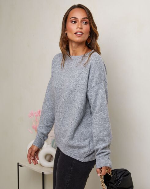 Pull Rose gris