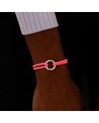 Force Circle Armband in Neonorange/Weiß, versilbert