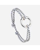 Pulsera Harmony Circle bañada en plata azul/beige