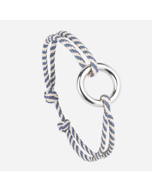 Pulsera Harmony Circle bañada en plata azul/beige