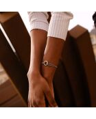 Pulsera Harmony Circle bañada en plata azul/beige