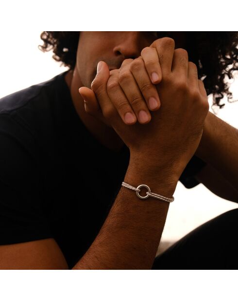 Bracelet Cercle Instant en plaqué Argent beige/blanc