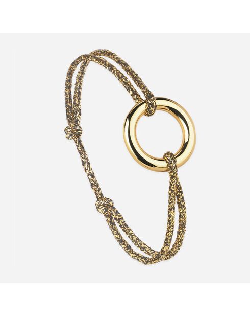 Goud/zwart vergulde Axe Circle Bracelet