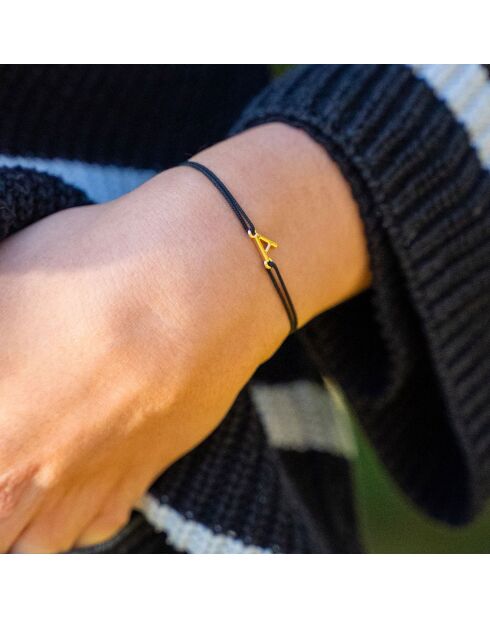 Bracelet Lettre A noir