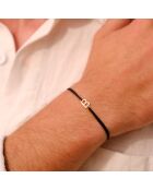 Zwart verzilverde letter B-armband