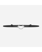 Zwart verzilverde letter C-armband