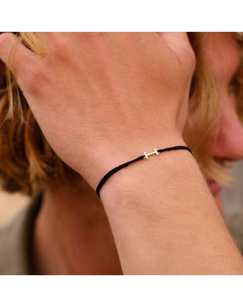 Bracelet Lettre I en plaqué Argent noir