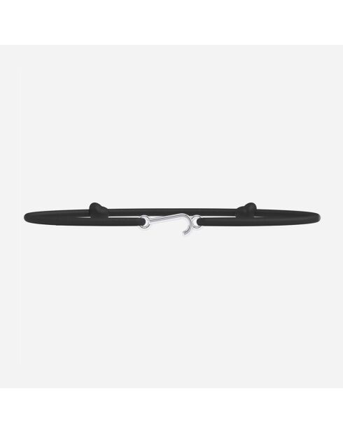 Bracelet Lettre J en plaqué Argent noir