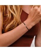 Zwarte verzilverde letter J-armband