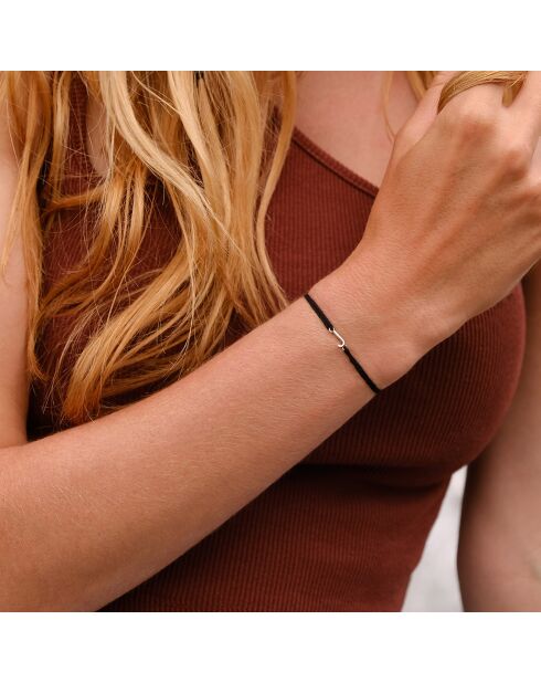 Bracelet Lettre J en plaqué Argent noir