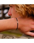 Bracciale con lettera N placcato in argento nero