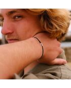Bracciale con lettera N placcato in argento nero