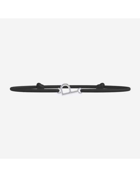 Zwart verzilverde letter P-armband