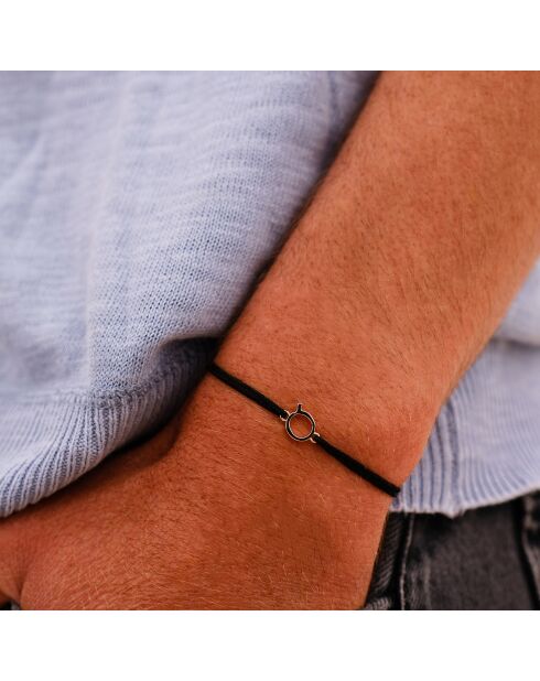 Schwarz versilbertes Buchstaben-Q-Armband