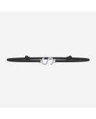 Zwart verzilverde letter S-armband