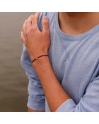 Schwarz versilbertes Armband mit Buchstabe W