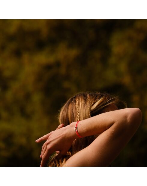 Rood verzilverde Arceau Link-armband