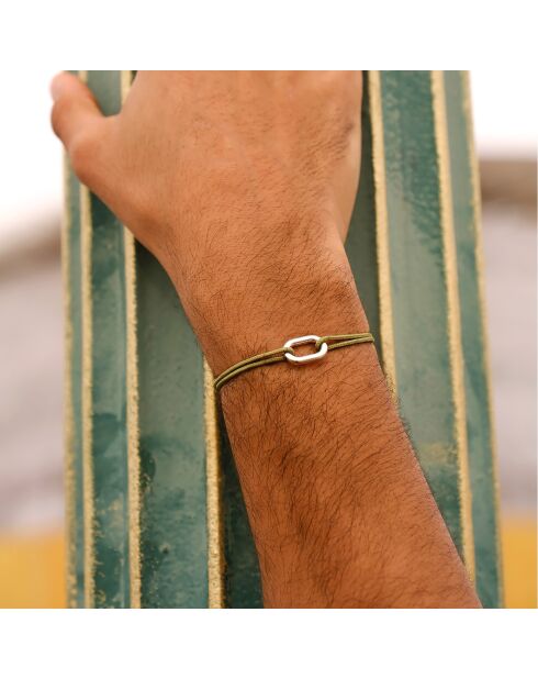 Grünes versilbertes Aussière-Link-Armband