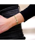 Groene verzilverde armband met Aussière Link