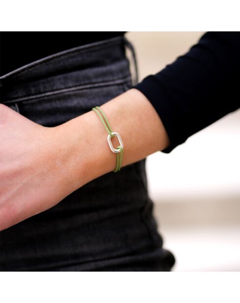 Grünes versilbertes Aussière-Link-Armband